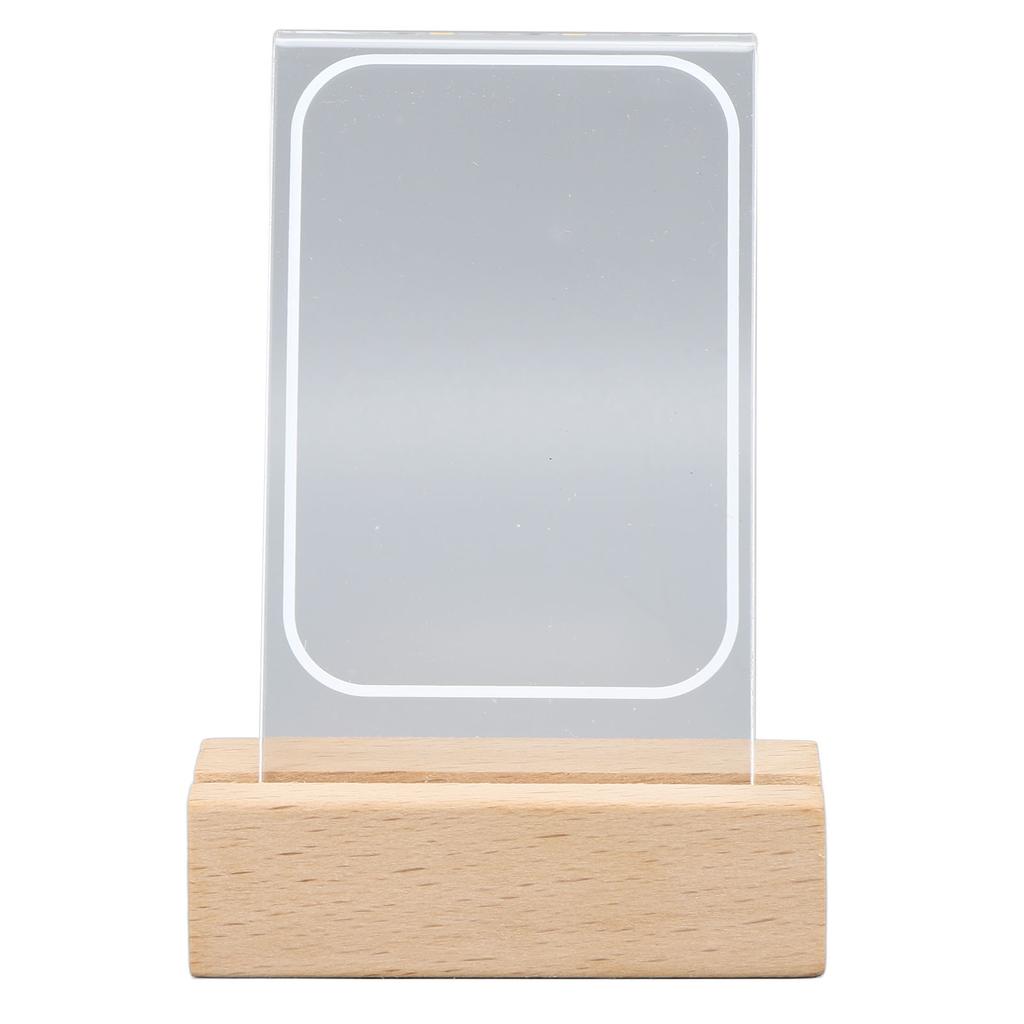 Acrylic Wood Base Picture Frames Warm Light Wooden Clear Acrylic Picture Frame for 3 Inch Photos Movie Tickets