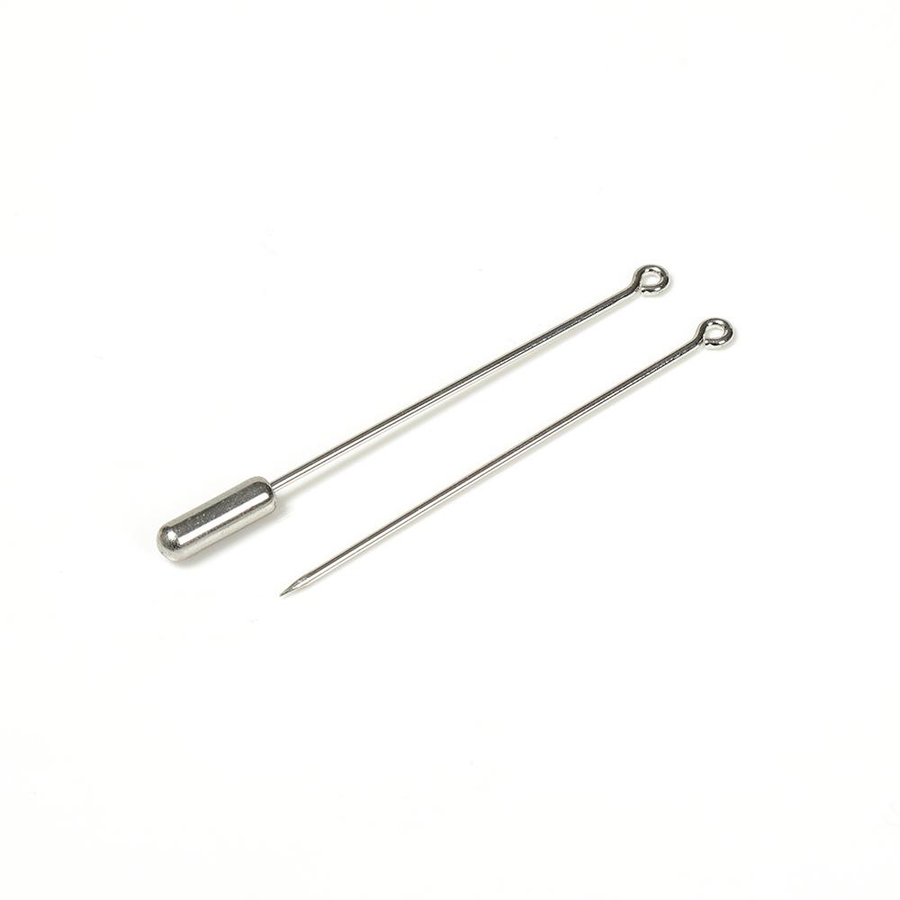 20pcs DIY Brooch Pin Base 50/70mm Long Brooch Pin Settings Loop Eye Brooch Safety Stopper Jewelry Making Components Wholesale