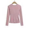 Spicy Cutout Front Slim Fit Women's Long Sleeve T-Shirt - Stylish Spring Trend