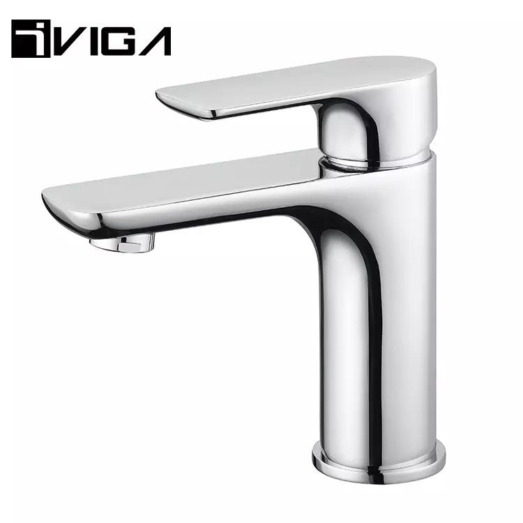 Modern Single-Handle Hand Washing Faucet Single-Hole Basin Faucet with Brass Ceramic Valve Core