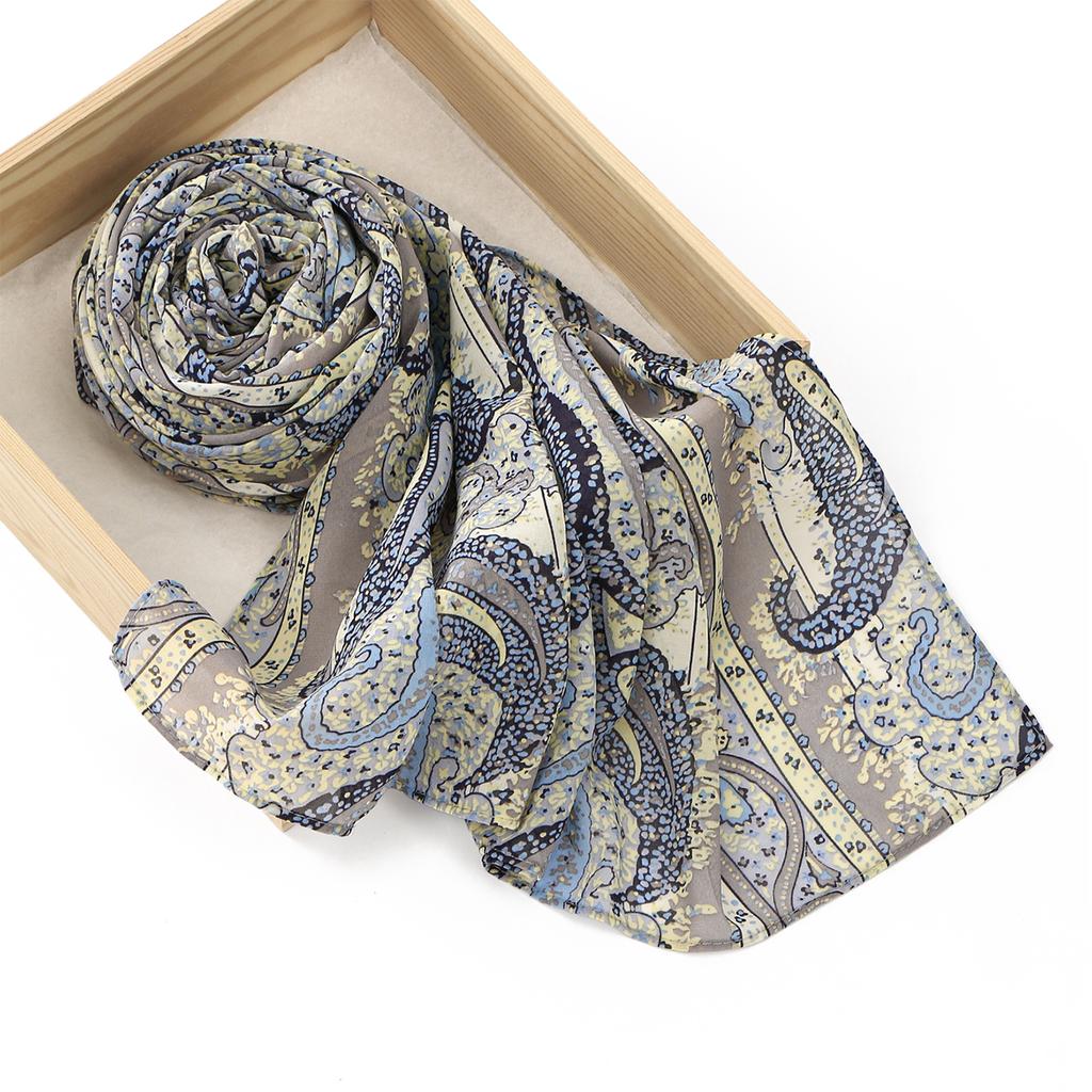 New Pattern Printed Chiffon Hijab Scarf For Woman Muslim Hijabs Shawl Fashion Long Wraps Female Headband Ethnic Islam Turban