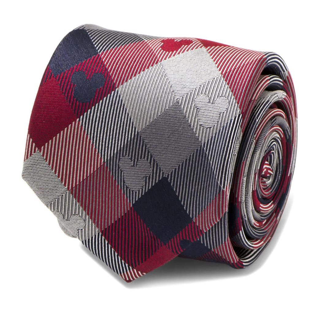 Cufflinks Mickey Mouse Red and Blue Plaid Tie (dn-mpld-rwb-tr)