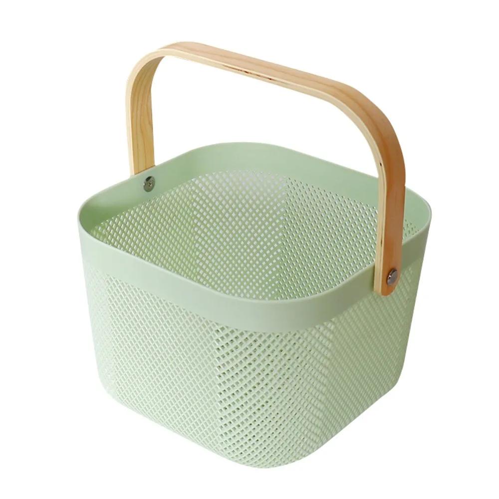 Plastic Home Storage Basket Large Capacity Handle Fruit and Vegetable Drainage Basket Multifunctional Mesh Towel Storage Basket