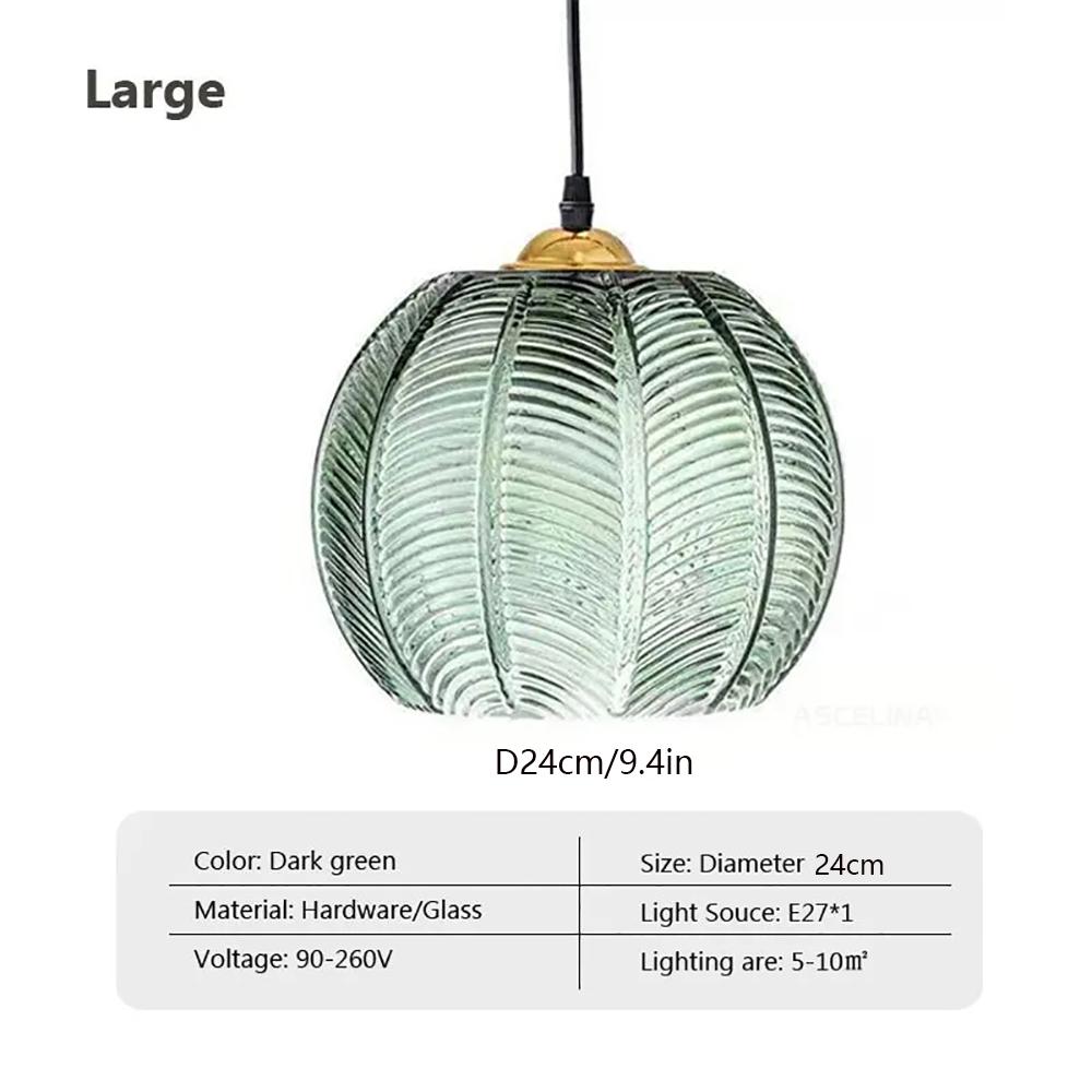 Modern Glass Pendant Light Green Leaf Pattern Ceiling Chandelier For Living Room Dining Room Hotel Indoor Decorative LED Fixture