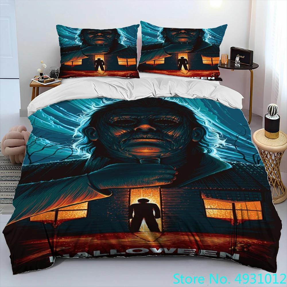 Horror Movie Character Chucky Saw Comforter Bedding Set,Duvet Cover Bed Set Quilt Cover Pillowcase,King Queen Size Bedding Set