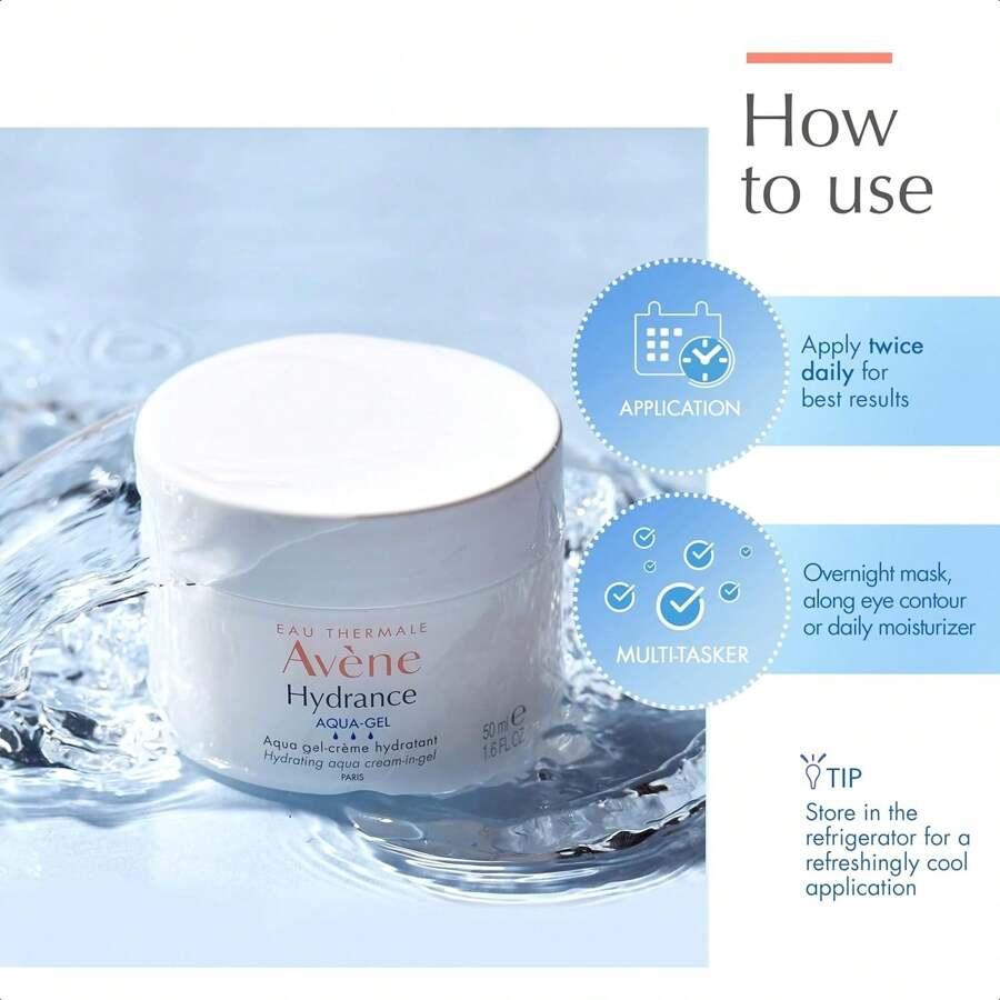 Avene Hydrance Hydrating Aqua Cream-In-Gel 50ml , 24 Hour Hydration, Antioxidant Protection