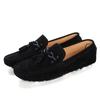 Fashion New Mens Loafers Comfortable Suede Shoes Men Leather Wedding Loafers Moccasins British Style Non-Slip Retro Driving Shoes Brogue
