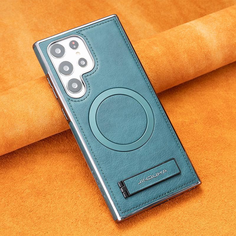 

Подходит для чехла для мобильного телефона Samsung S24ultra Легкая роскошь 23+ Полностью закрывающий Магнитная адсорбция Противоударный 23 Ultra Подставка Бизнес Кожаный чехол Samsung Galaxy S23