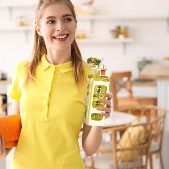 700ml sportovní láhev na vodu s časovým označením Nepropustná přenosná sippy cup Přenosná opakovaně použitelná cyklistická láhev na vodu pro venkovní použití