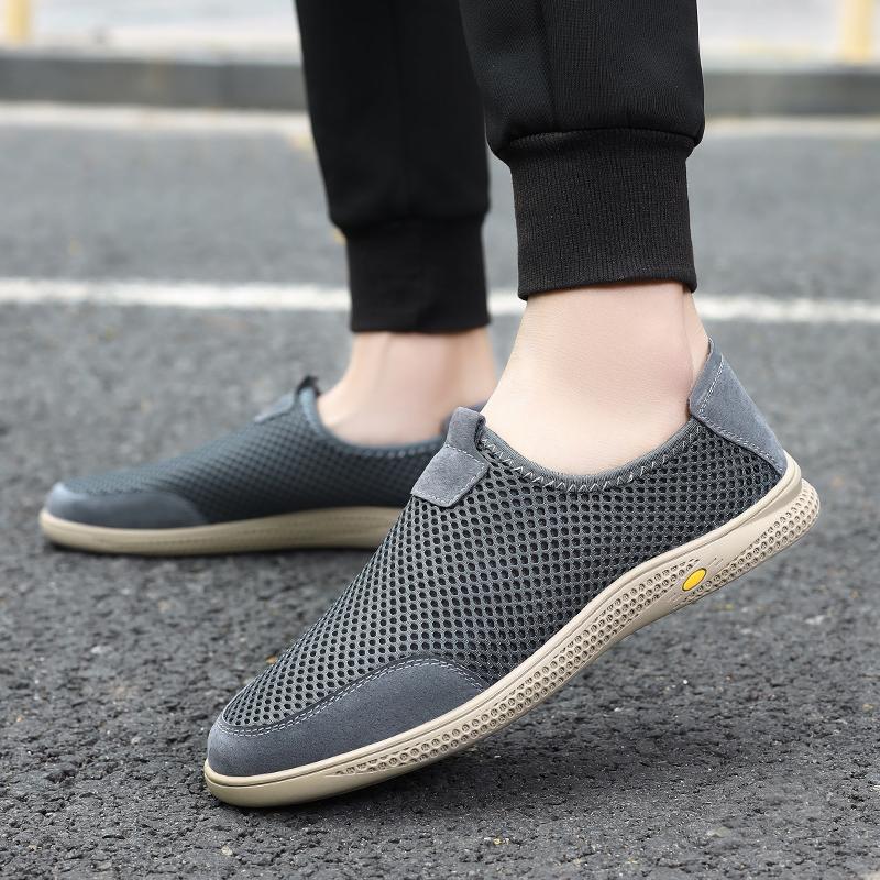 Breathable Mesh Men Shoes Summer Lightweight Men's Loafers Hollow Out Walking Casual Shoes New Arrival Slip-On Driving Flats