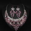 Elegant Full Diamond Clavicle Necklace & Earring Set for Evening Dress & Bridal Wear
