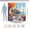1pc Coastal Scene Shower Curtain - Adirondack Chairs, Lighthouse & Sailboat, 70.8x70.8", 12 Hooks, Calm Sea Design