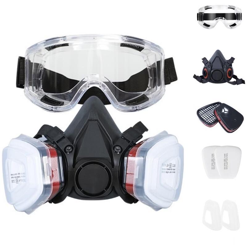 DAXTE 7-Piece Half-Face Respirator Kit with Goggles