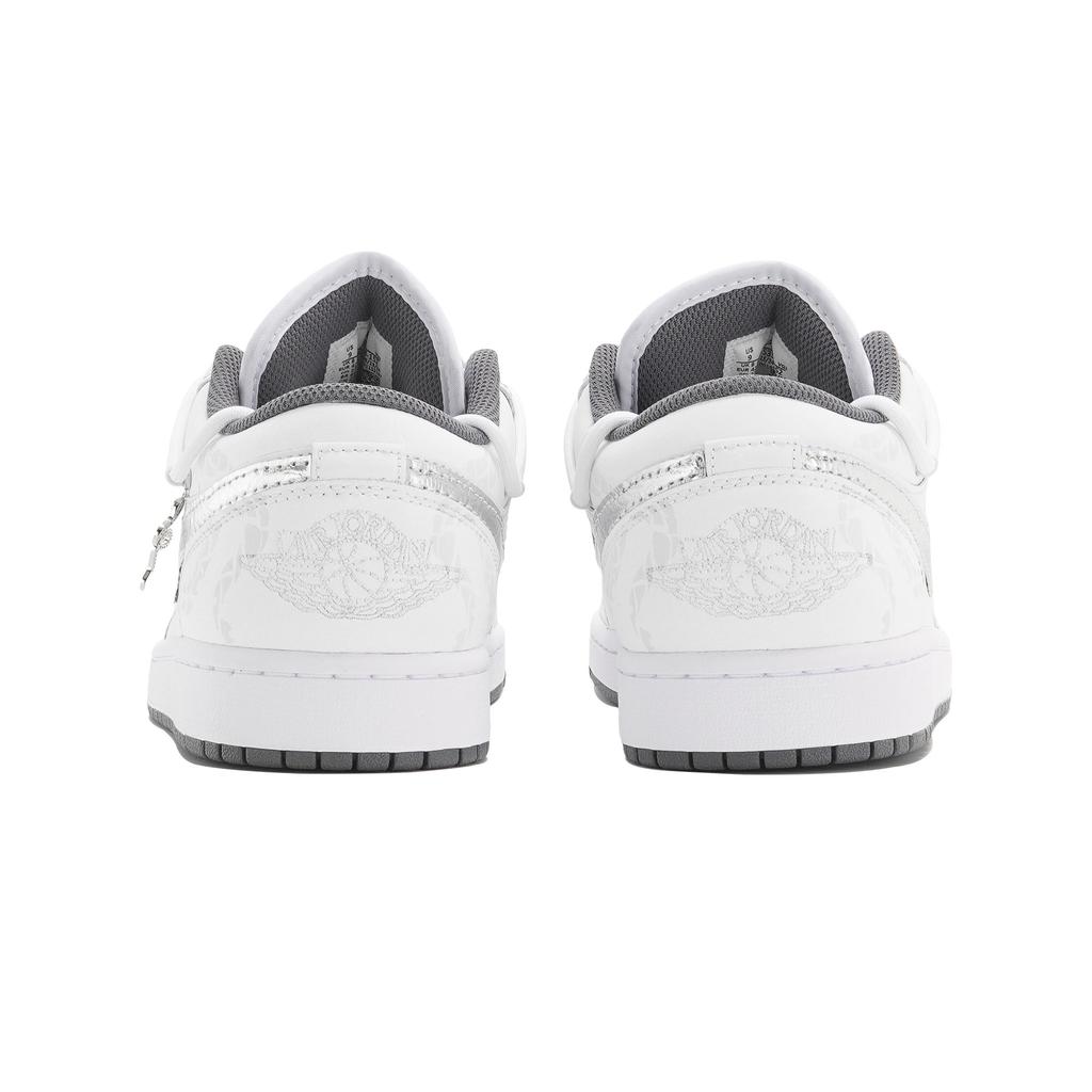 Jordan Air Jordan 1 Abrasion Resistant Abrasion Resistant Low Top Vintage Basketball Shoes Unisex White 553558-152(Team210)