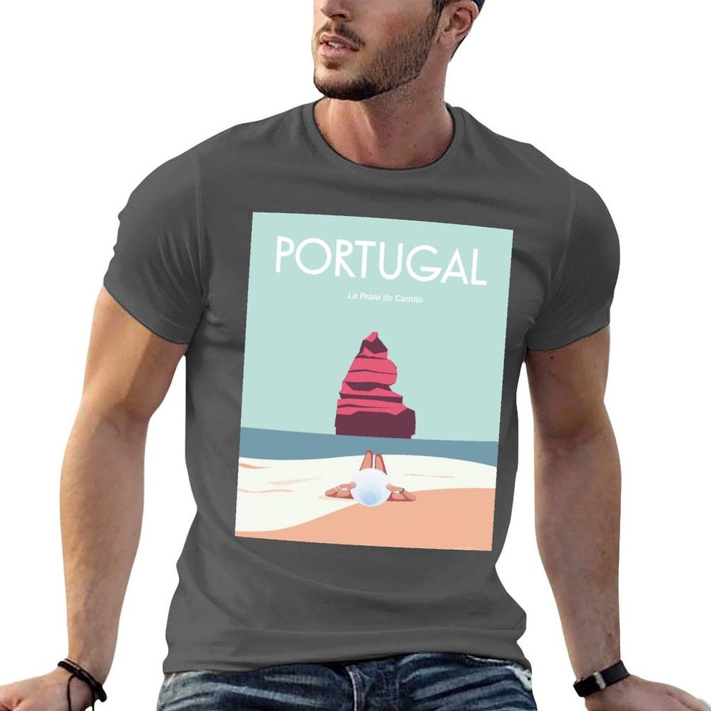 Portugal Travel Poster Illustration Wall Art Decoration Tshirt Work Comfort Tshirt For Unisex