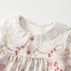Autumn Rabbit Print Bowknot Baby Girl Romper Onesie