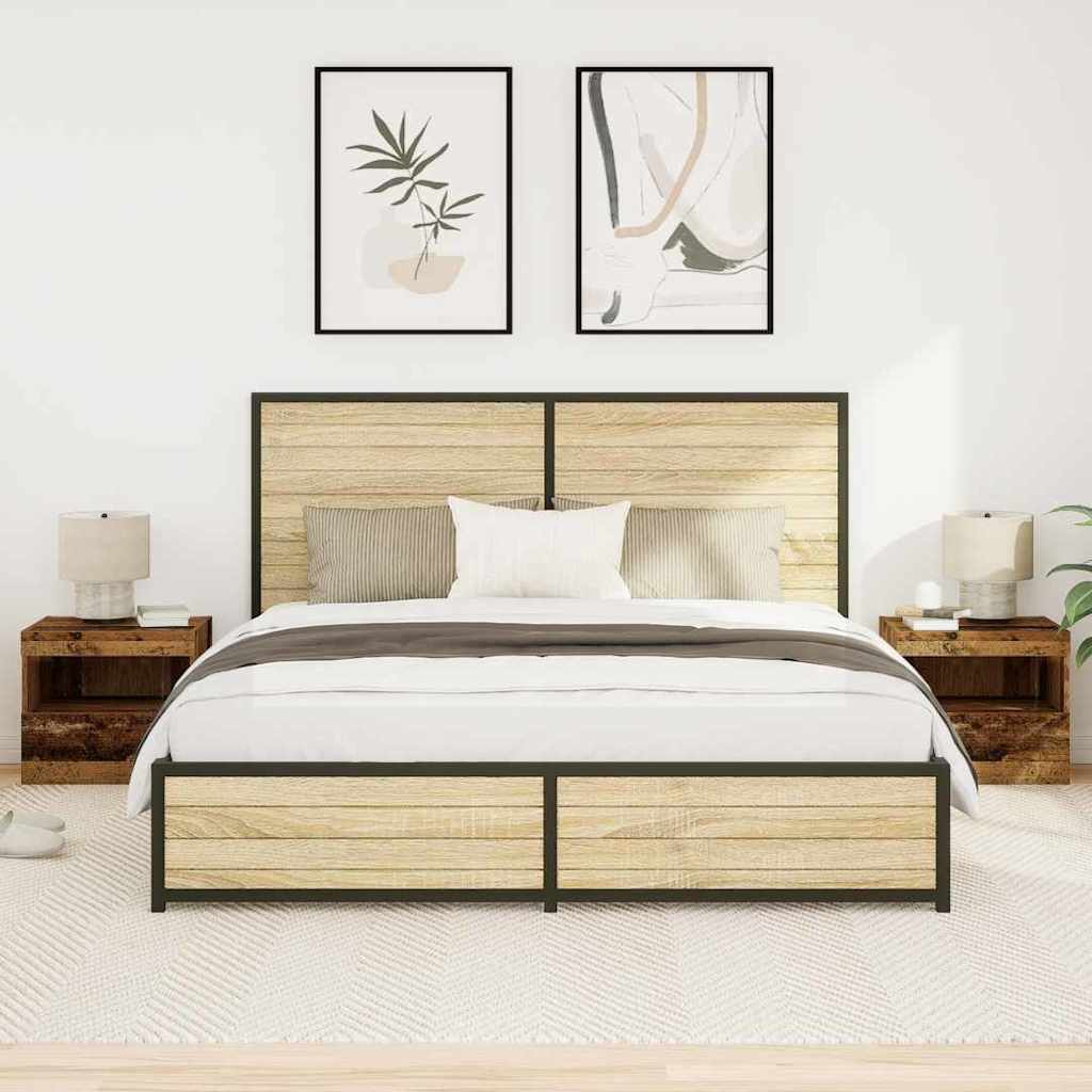 Nightstand Set (2 Pcs) Reclaimed Wood Look 50 X 40 X 45 Cm Engineered Wood
