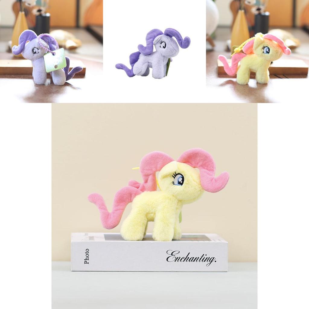 Weiches Kurzes Plüsch Pony Schlüsselanhänger Buntes Stofftier Perfekt für Taschenzubehör