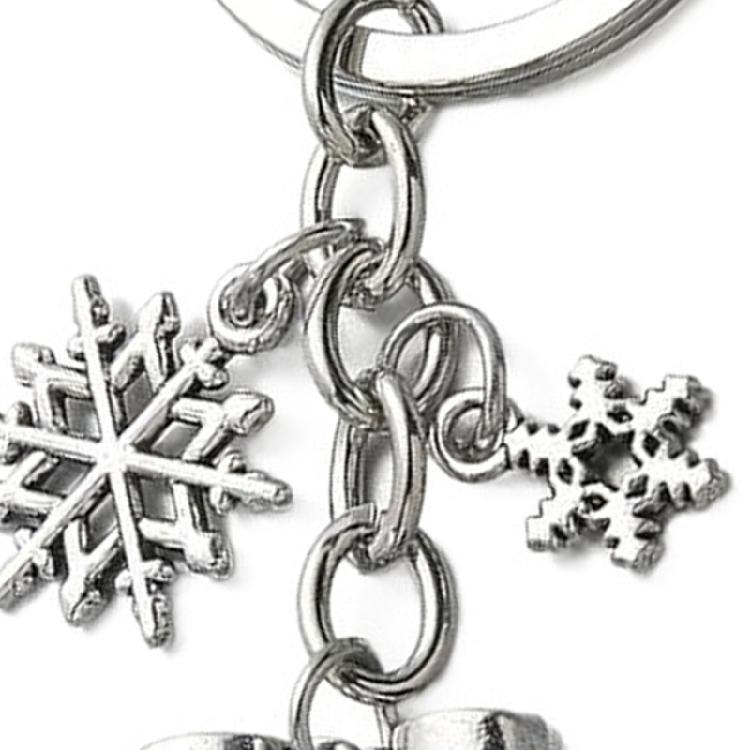 Skiing And Skating Inspired Keychain Featuring Snowflake And Ice Skate Pendant Keyring Creative Key Organiser Charm