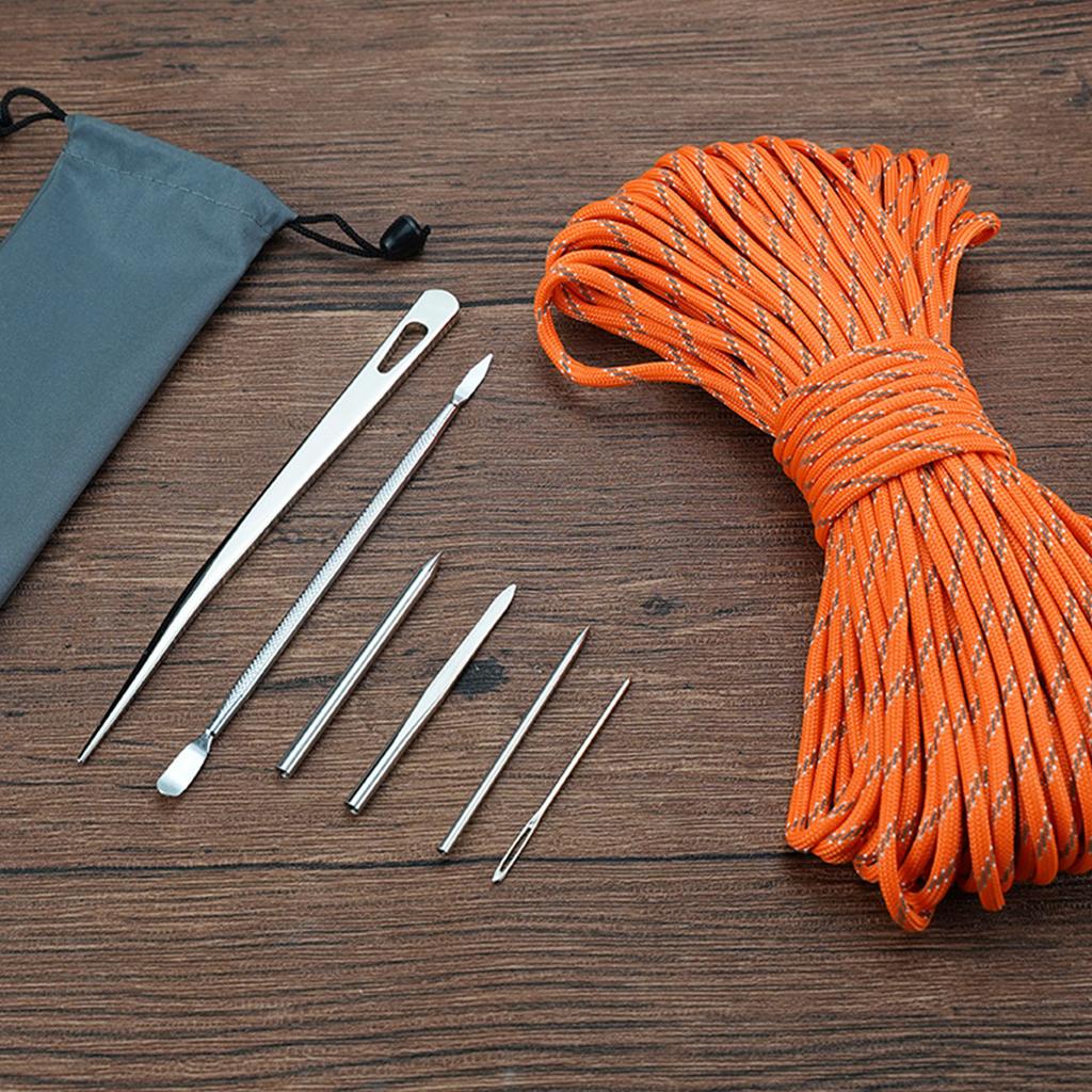 12Pcs Stainless Steel Paracord Stitching Set Paracord Needle with Storage Bag for DIY Craft