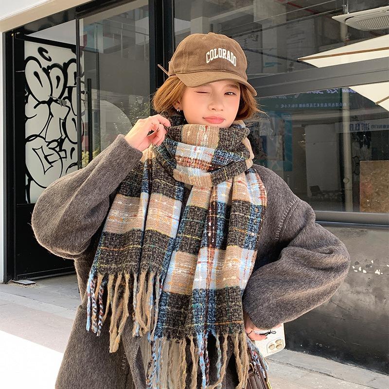 Warm scarf High-end girl sweet and cute imitation cashmere versatile scarf