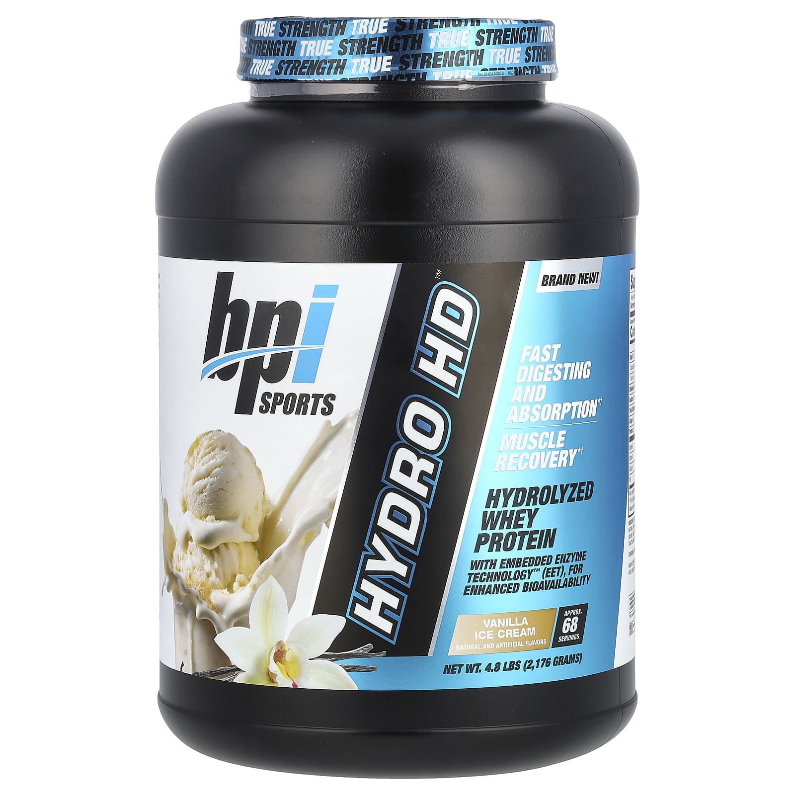 

Hydro Hd™, Hydrolyzed Whey Protein, Vanilla Ice Cream Flavor, 2,176 G (4.8 Lb)