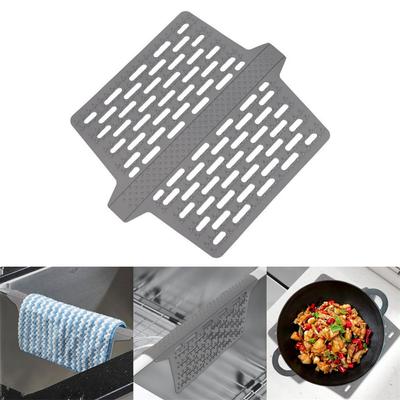 Double Sink Protector Mat Silicone with Efficient Water Drainage Design