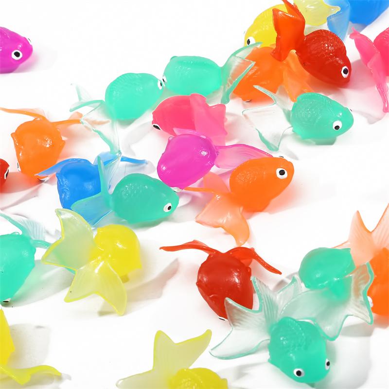 Colorful Simulation Goldfish Model Soft Rubber Gold Fish Small Goldfish Kids Toy Plastic Goldfish Gift Toys For Kids