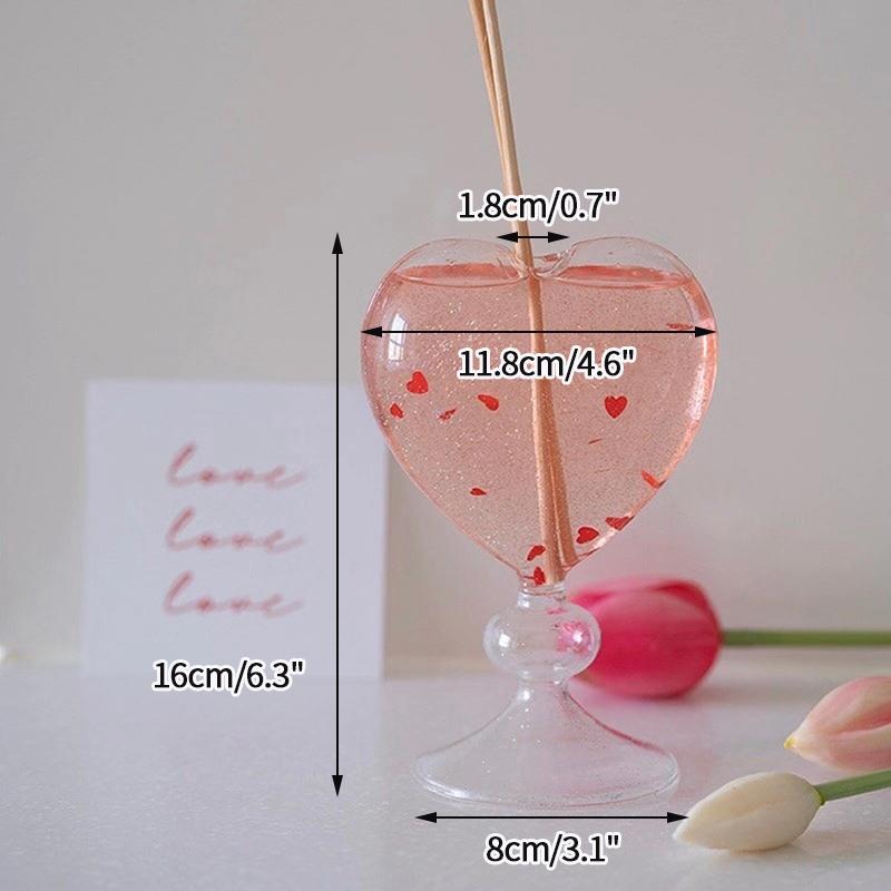 Ins Heart Shape Drinking Glasses Juice Milk Tea Cup Glass Water Mug Iced Coffee Cups Cocktail Tumbler Drinkware 220ml Verrerie