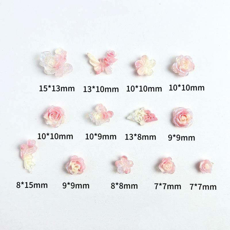 Hot-Selling Floral Color Nail Art Kit Luminous Resin Spring Fresh Nail Art Accessories