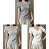 Summer New Slim Fit U Neck T Shirt For Women Casual Daily Wear With Soft Rayon Fabric