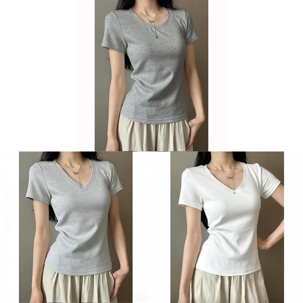 Summer New Slim Fit U Neck T Shirt For Women Casual Daily Wear With Soft Rayon Fabric