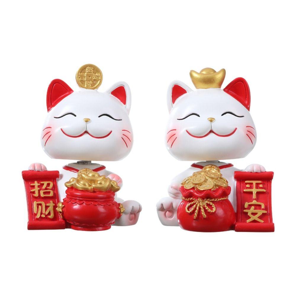 Japanese Lucky Cat Figurines Creative Car Ornaments Gifts Auto Interior Ornament  Office
