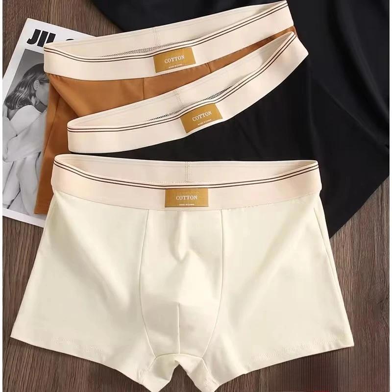 Herren Unterwäsche Hombre Slips Boxershorts Bequeme Atmungsaktive Baumwollunterwäsche Sexy Unterwäsche Einfarbige Boxershorts