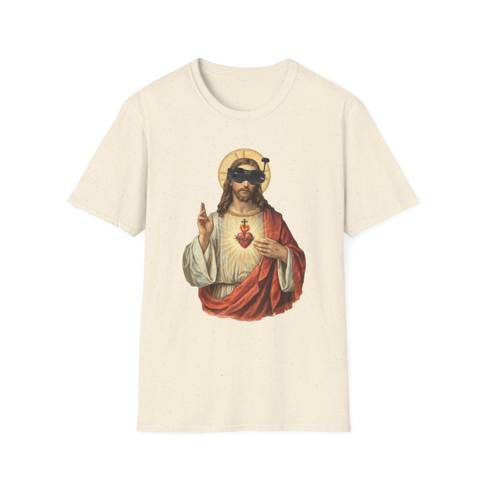 Jesus Flew Analog FPV T-Shirt (no text) | Sacred Heart Jesus Graphic S