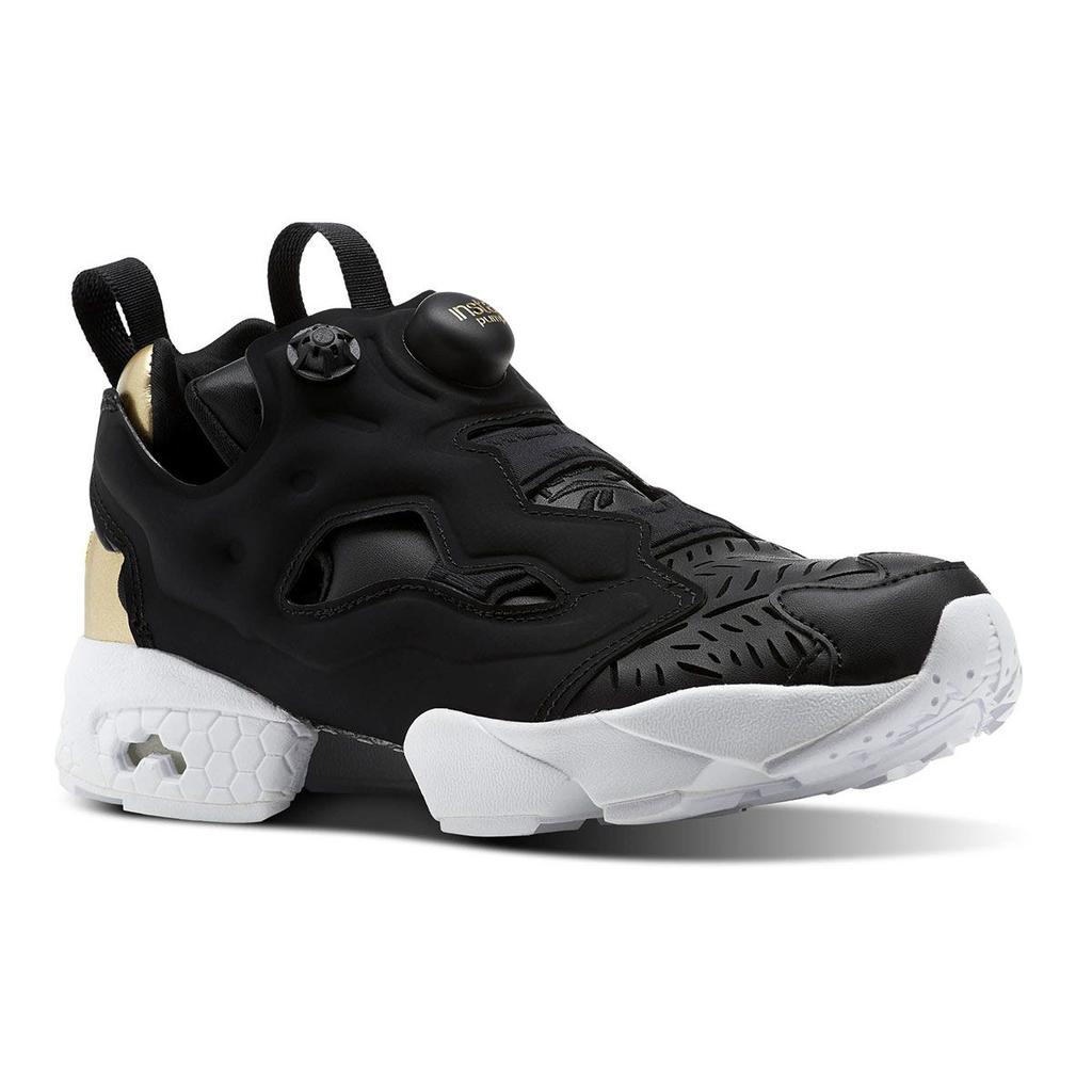 Reebok Instapump Fury Cutouts Synthetic Leather Sneakers Low Top Lifestyle Shoes Women Sneakers Black CM9816