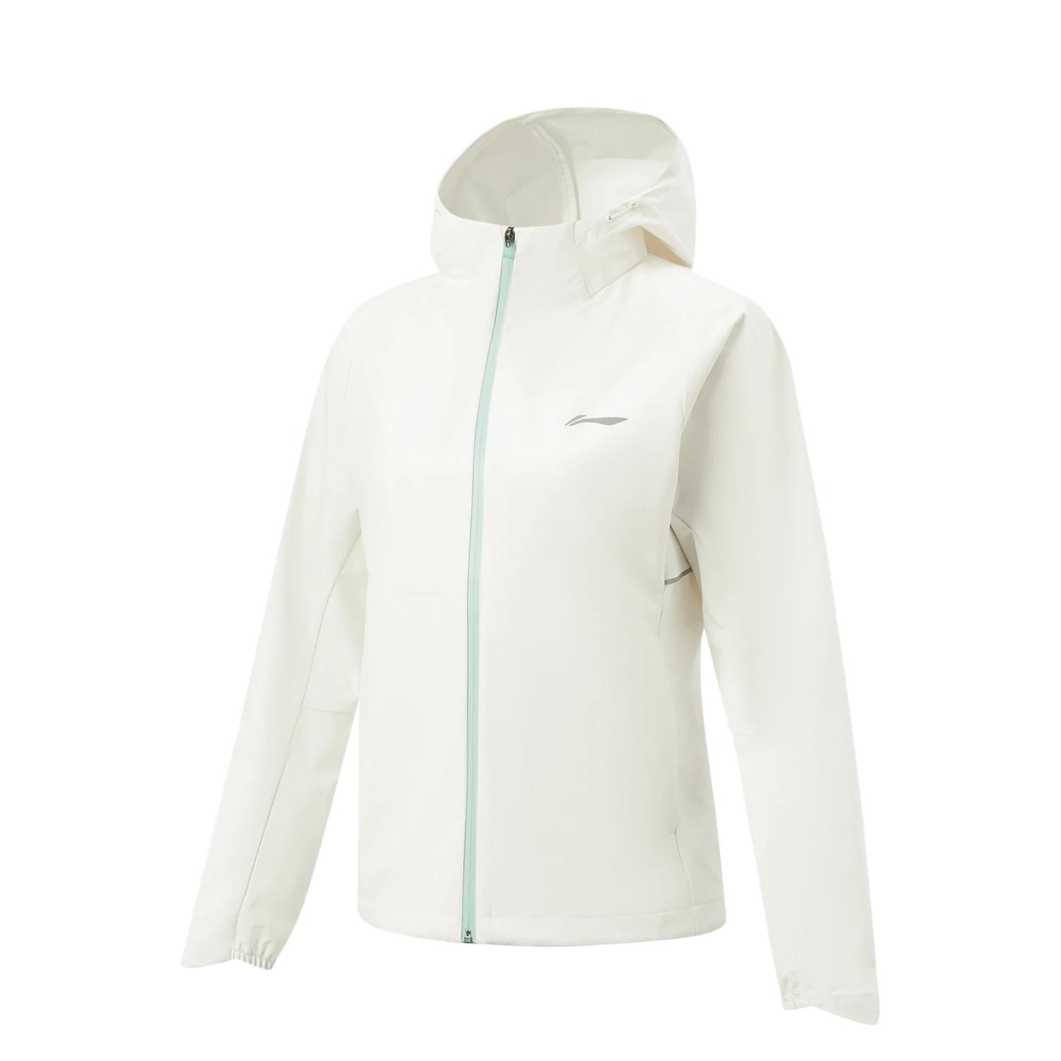 Li-Ning Solid Color Zipper Hooded Versatile Sports Windbreaker Women outerwear AFDW784-2 S