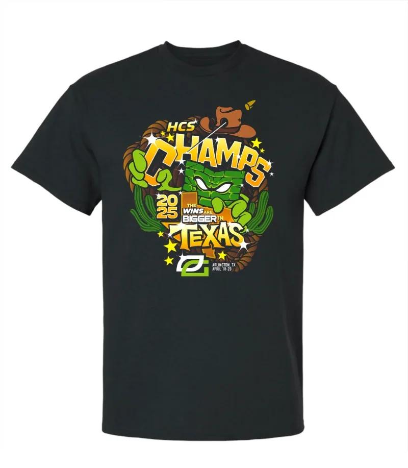 

2025 New Men s T-shirt Women s OpTic HCS Major 1 Champions Tee Cotton Casual Retro Short Sleeved T-shirt Men s Streetwear Tshirt S чёрный