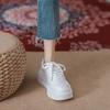 Popular Platform White Shoes Women's Spring and Autumn Hong Kong Style Increases 2025 New Versatile Casual Sports Shoes Niche Board Shoes