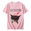 No Brain Funny Cat Graphic T Shirts Mens Women Fashion Oversized ONeck Tshirts Casual Comfort Short Sleeve Tshirt Streetwear
