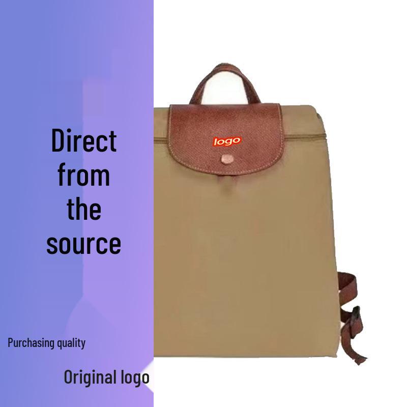 French Dragon Inlay Waterproof Nylon Backpack with Phone and ID Pocket - Women's Casual Street Style