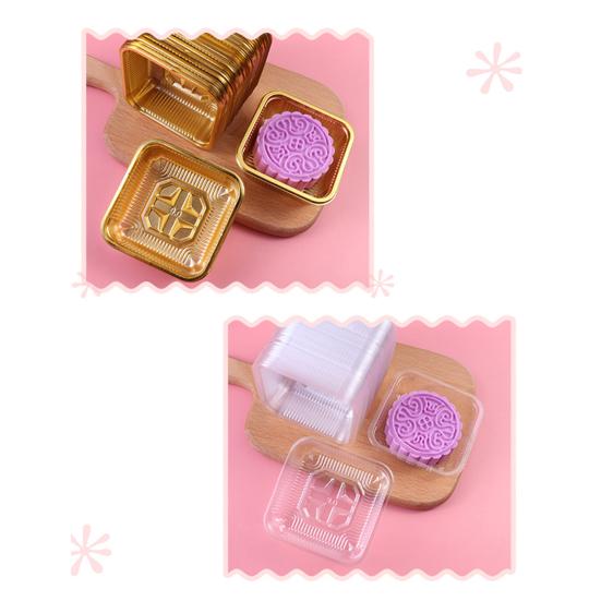 100 τμχ Safe τετράγωνο σχήμα Χαριτωμένο ανθεκτικό διαφανές δοχείο για μπισκότα Δοχείο κέικ