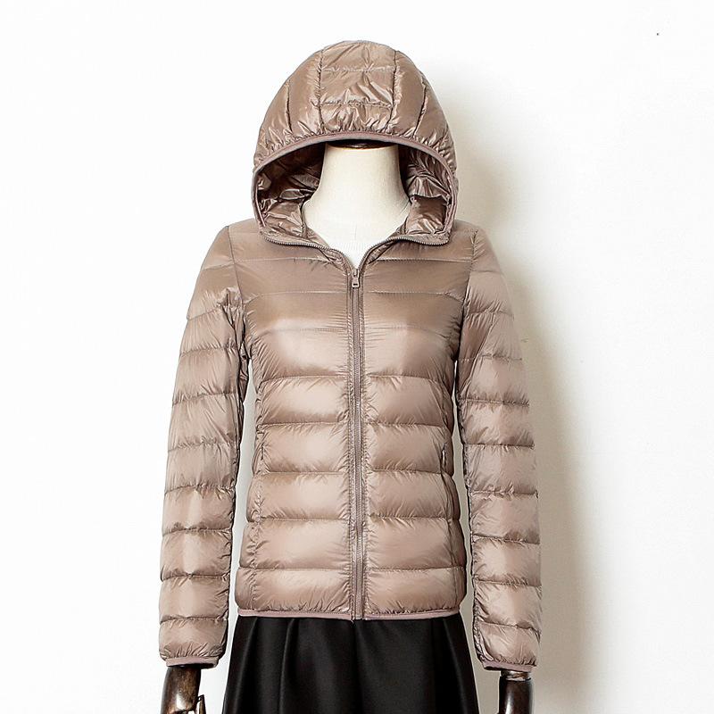 Winter light and thin casual hooded down jacket women's simple short fashion women
