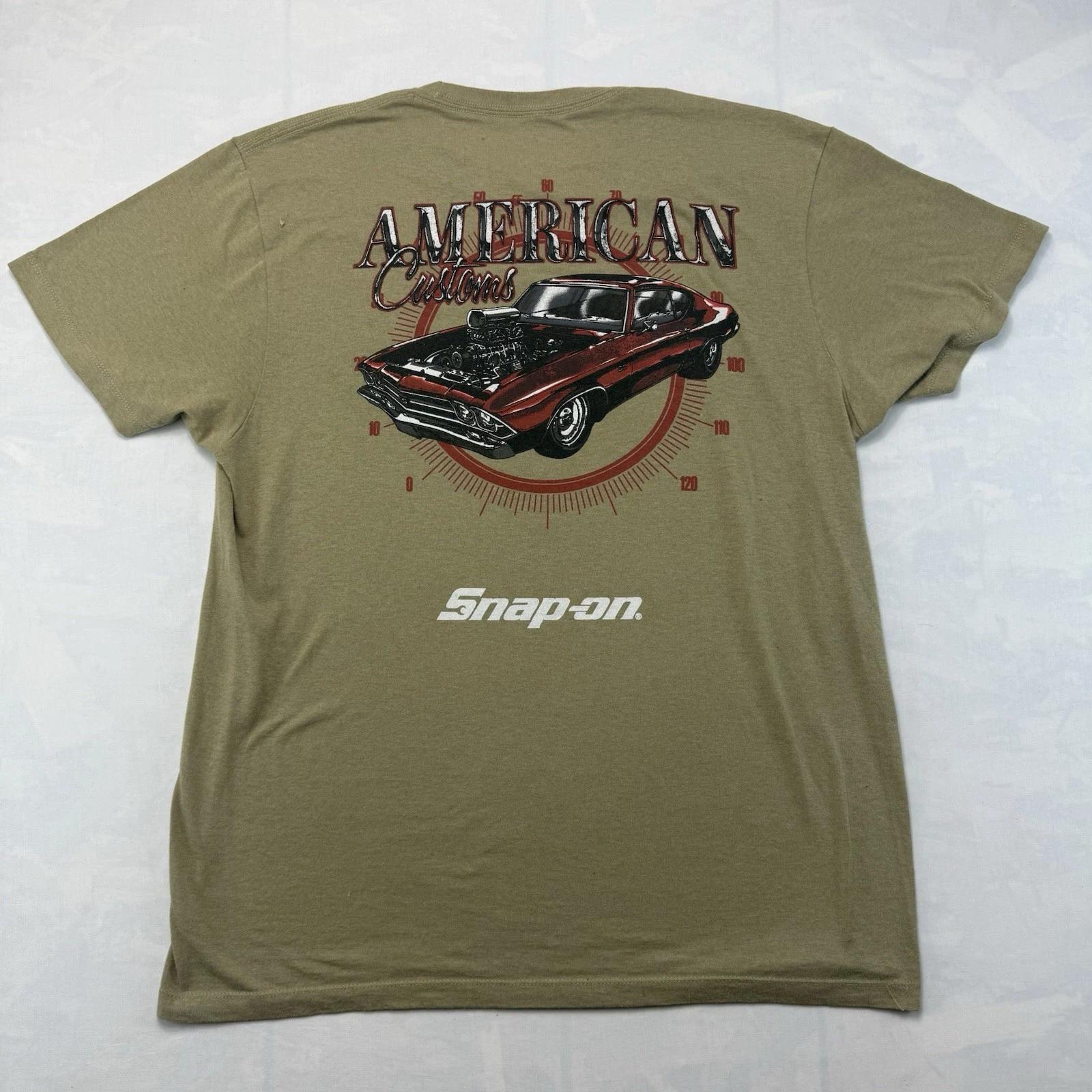 Snap On Hot Rod Garage Classic Cars T Shirt Black Graphic Tee Men s Large? S
