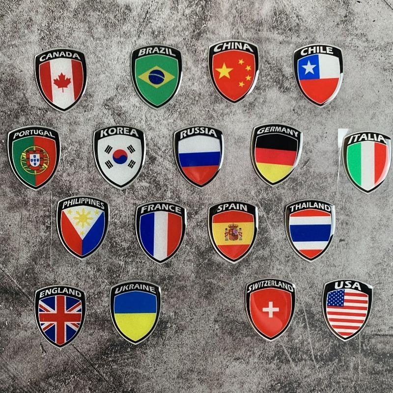 Universal 3D Reflective World National Flag Stickers Decals for Car Motorcycle Exterior Decoration
