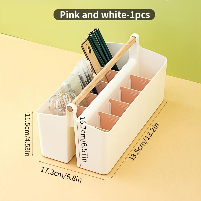 

1 шт. Портативный пластиковый органайзер для карандашей с несколькими отделениями, вставного типа, для хранения маркеров, акварельных кистей, офисных и художественных принадлежностей,