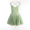 Summer New European and American Sexy Elegant Slim Sling Sling Satin Backless Strap A Swing Dress Women