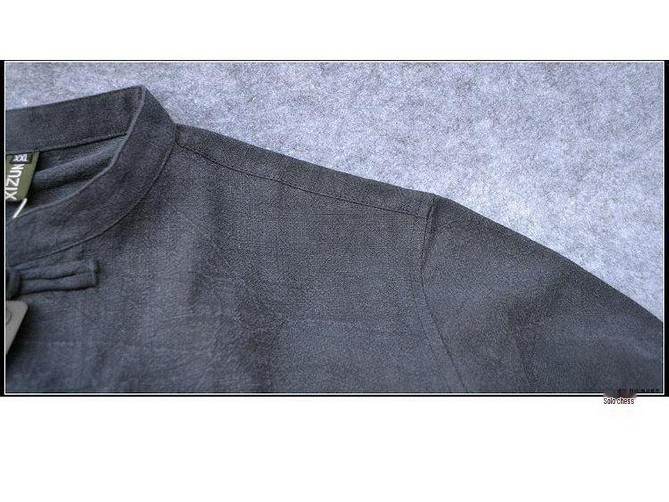 Men's Long-Sleeve Cotton Linen Chinese-Style Tang Suit Jacket - Spring Retro Button Zhongshan Design