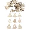 50pcs Wooden Xmas Tree Hanging Ornament 2025 Christmas Party Decorations For Home 2025 New Year Santa Claus Snowman Gift Decor