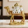 Gold Eid Mubarak Camel Statue Resin Camel Sculpture Light Luxury Ramadan Camel Figurine  Party